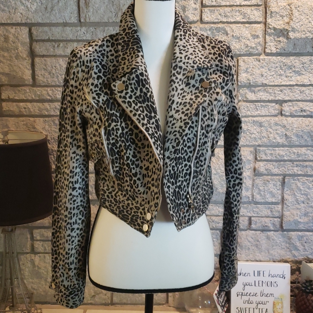 Dani Collection Leopard Motorcycle Jacket